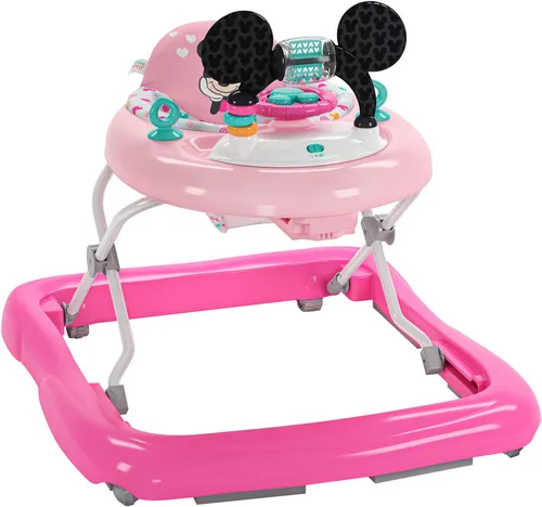 Bright Starts Disney Baby Minnie Mouse Tiny Trek - 2 in 1 Lauflernhilfe mit abnehmbarer Spielstation, höhenverstellbar, Lichter und Musik für endlosen Spaß