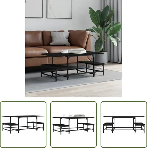 The Living Store Couchtisch Schwarz 100x50,5x40 cm