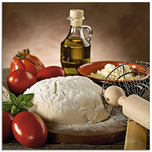 ARTland Glasbilder Wanddeko - Italienische Pizza und Dolce Vita - Poster & Kunstdrucke: Hochwertiges 4 mm Floatglas, UV-beständig bedruckt und sofort aufhängbar. Ideal für jedes Zimmer und nachhaltig produziert in Deutschland.