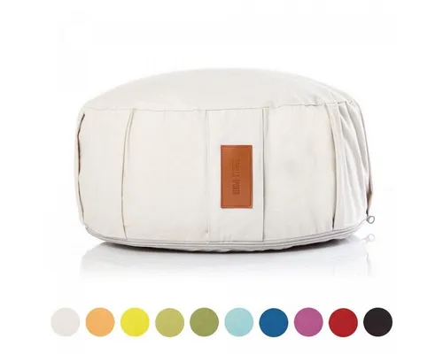 GORILLA SPORTS® Yogakissen - Rund, Waschbarer Bezug, Dinkelfüllung - Sportmatte – Bequemes Yogakissen mit 18 cm Sitzhöhe und 30 cm Durchmesser, ideal für Yoga und Meditation, waschbarer Baumwollbezug und anpassbare Füllung für optimalen Komfort.