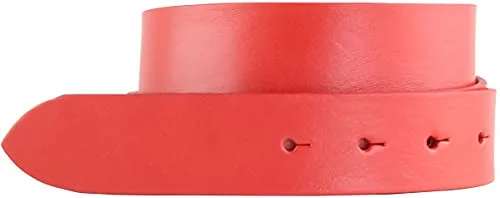 BELTINGER Gürtel aus Vollrindleder ohne Schnalle 3,5 cm | Jeans-Gürtel für Damen Herren 35mm | Chino-Gürtel ohne Schließe | Rot 95cm
