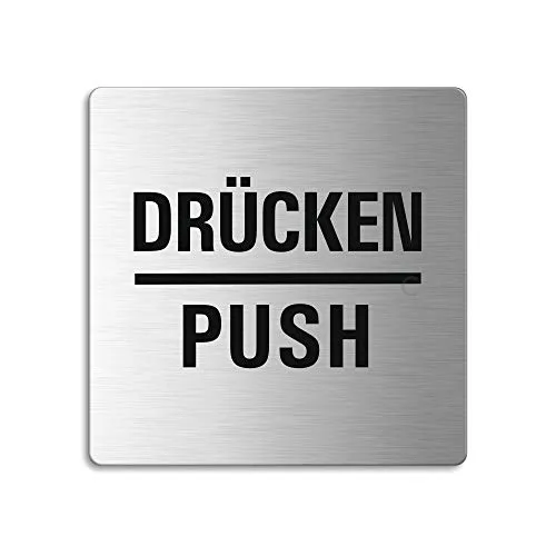 Türschild Drücken Push Hinweisschild 85x85 mm selbstklebend Nr.8923