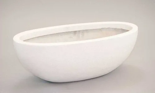 Elegant Einrichten Pflanzkübel Fiberglas ovalförmig 51x23xH18cm - Garten-Zubehör, hochwertiger und robuster Pflanzkübel aus Fiberglas, ideal für Innen- und Außenbereich, pflegeleicht und frostbeständig.