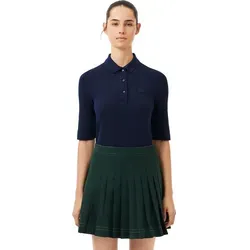 LACOSTE Polo Classic Pique, navy - Elegantes Damen-Polo aus geschmeidigem Baumwollpiqué. Mit Dreiviertelärmeln und raffinierten Details ist es das perfekte Essential für jeden Kleiderschrank. Slim Fit für eine moderne Silhouette.
