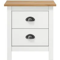 vidaXL Nachttisch Hill Weiß 46x35x49,5 cm von vidaXL