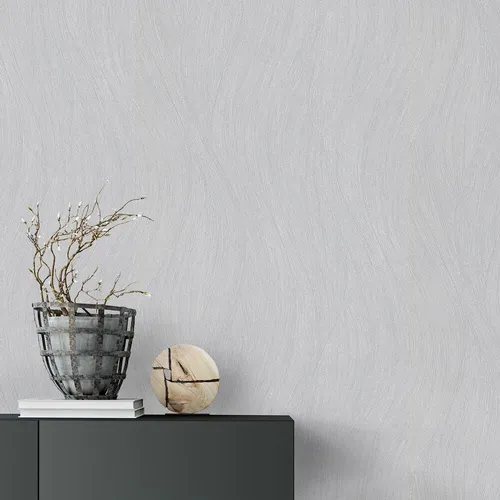 Vliestapete Grau Silber Metallic Wellenmuster Abstrakt 10317-31 (2,91€/1qm)