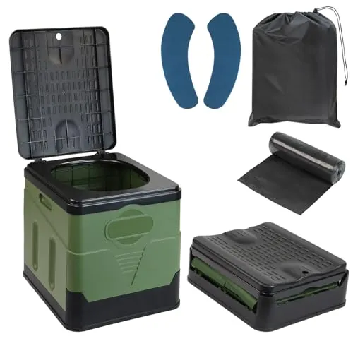 Montafox Faltbare Campingtoilette - Camping-Toiletten mit bis zu 150 kg Traglast, platzsparend und ideal für unterwegs – perfekt für Camping, Festivals und Notfälle!