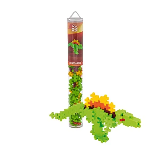 Plus-Plus 9604238 Kreativ-Bausteine Tube, Spinosaurus, Dinosaurier, Geniales Konstruktionsspielzeug, 100 Teile