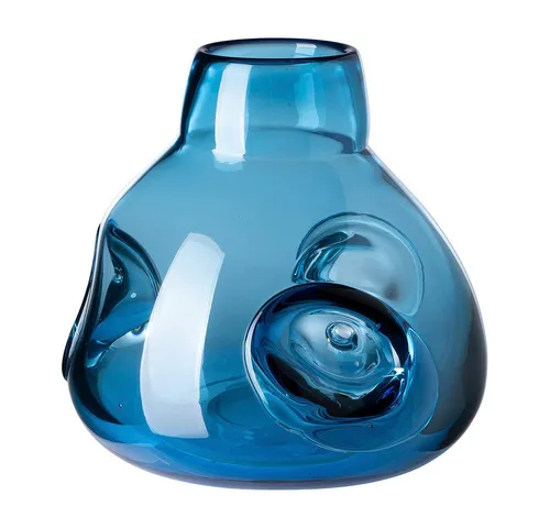Fink Dekovase JARVEN 22x22 cm - stilvolle Blumenvase in Blau - Elegante Blumenvase in zeitlosem Design, ideal für jede Einrichtung. Perfekt für die Präsentation von Blumen und zur Verschönerung Ihres Wohnraums. Kategorie: Vasen