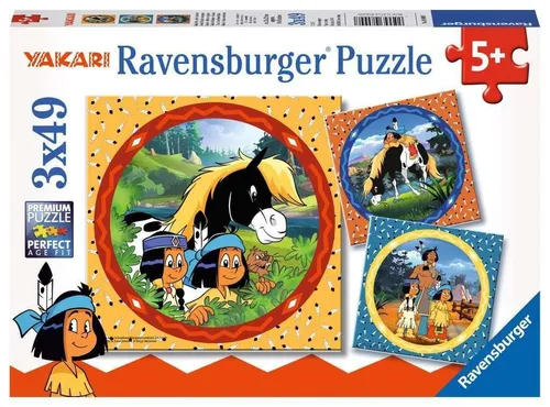 Ravensburger Kinderpuzzle - 08000 Yakari, der tapfere Indianer - Yakari-Puzzle f