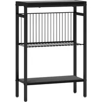 HOMCOM Beistelltisch mit 2 Ablagen in schwarz von HOMCOM