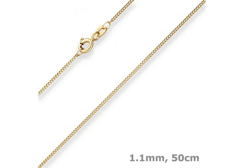 Schmuck Krone Goldkette 1,1mm Panzerkette aus 333 Gelbgold 50cm, Gold 333