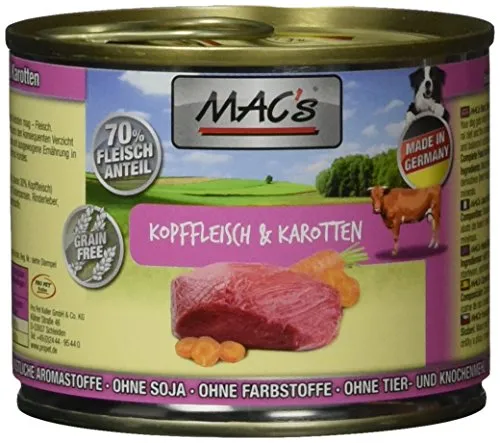 Mac'S Kopffleisch & Karotten, 6Er Pack (6 X 200 G) , G (6Er Pack)