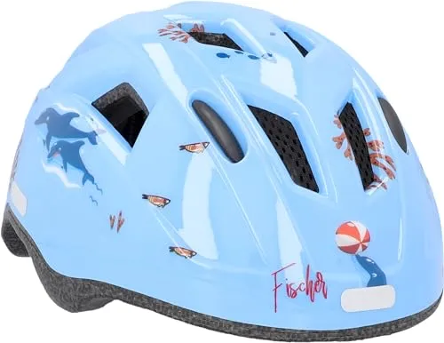 Fischer Kinderhelm Delfin, Fahrradhelm XS/S, 48-54cm, blau - Fahrradhelm mit optimaler Passform, integriertem LED-Rücklicht und hervorragender Belüftung – ideal für Sicherheit und Komfort beim Radfahren.