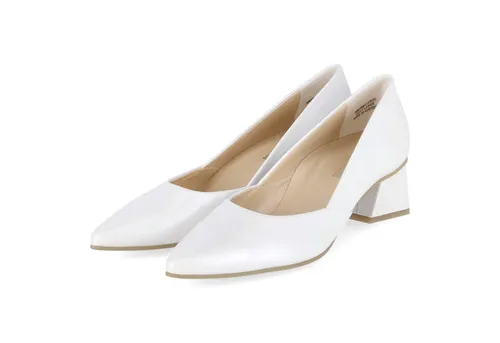 Paul Green 3815-129 Damen Pumps aus Glattleder in Weiß - Gr. 37,5 - Elegante Damen Pumps aus langlebigem Echtleder mit hautfreundlichem Futter, ideal für stilvolle Auftritte und den ganzen Tag getragen.
