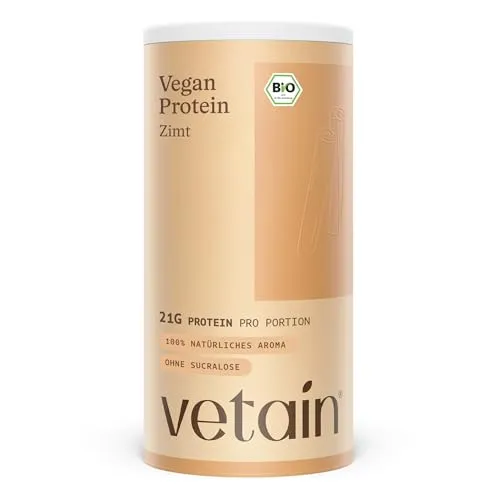 VETAIN Vegan Protein Pulver 600 g – Rein pflanzlich & ohne Zuckerzusatz - Hochwertiges veganes Proteinpulver mit 23g Eiweiß pro Portion. Ideal für Shakes, Smoothies und Backen. BIO-zertifiziert, glutenfrei und ohne künstliche Zusatzstoffe – für bewusste Ernährung.