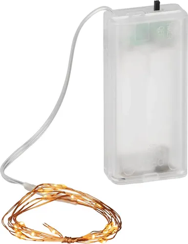 Coen Bakker LED Lichterkette Batterie Draht kupfer Timer 0,95m 20 LED warmweiß classic warm