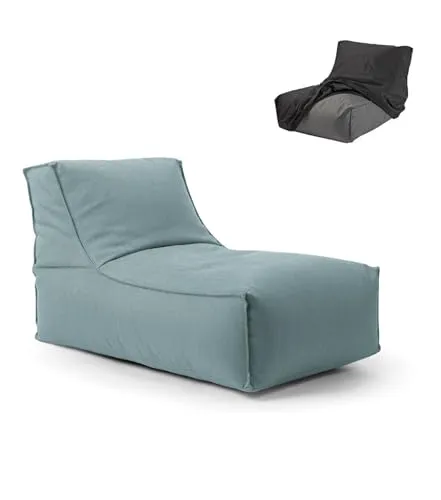 mokebo Outdoor Sitzsack Der Sundowner - Himmelgrau - Gartenstühle, wasserabweisend und ideal für drinnen und draußen. Hergestellt in Deutschland aus hochwertigen, schwer entflammbaren Stoffen für höchsten Komfort.