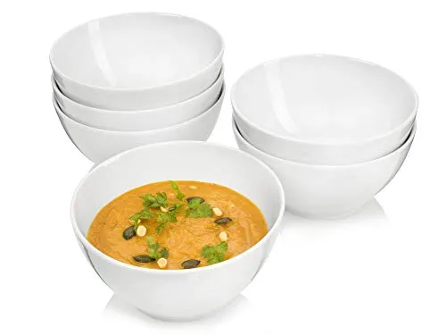 Sänger Suppenschalen Sunfort, 6-teiliges Set aus Porzellan - Dessertschalen Set aus hochwertigem Porzellan, ideal für festliche Anlässe und alltägliche Mahlzeiten, spülmaschinen- und mikrowellengeeignet mit 800 ml Füllmenge.
