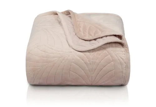 Gräfenstayn Premium Tagesdecke - Steppüberwurf mit Blatt-Design - Beige-weiße Tagesdecke (200x220 cm) aus 100% Polyester, pflegeleicht und trocknergeeignet, ideal für gemütliche Akzente im Schlafzimmer.