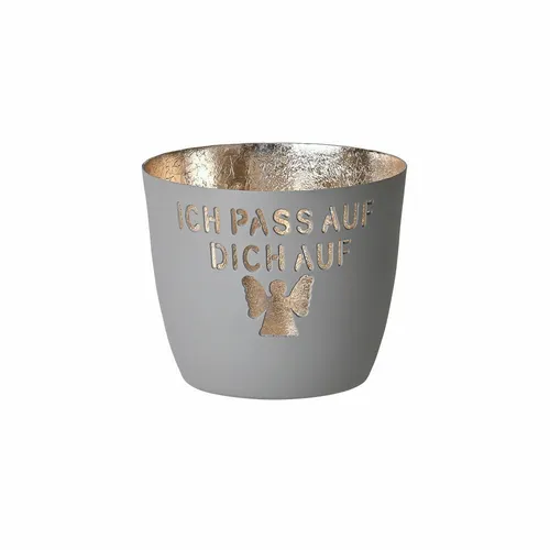 Gift Company Windlicht Madras Ich passe auf Dich auf M, Teelichthalter, Flannel