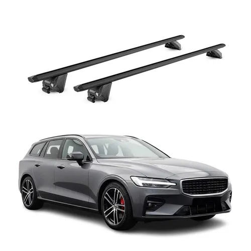 Dachträger Grundträger für Volvo V60 II 2019-26 – 100kg Aluminium Schwarz