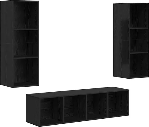 vidaXL TV-Schrank Set 3 pcs Schwarze Eiche von vidaXL