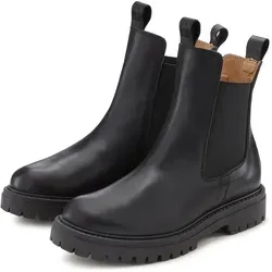 Stiefelette ELBSAND Damen 37 Schwarz - Wanderschuhe: Elegante Chelseaboots aus 100% Rindsleder, casual Stil und bequem gepolsterte Innensohle, perfekt für jeden Anlass.