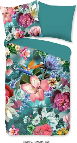 Good Morning Bettwäsche Blumen Tiandra - 135x200 cm - 100% Baumwolle - Bettwäsche in leuchtenden Farben mit exotischen Blumenmotiven, aus 100% atmungsaktiver Baumwolle für optimalen Schlafkomfort, waschbar bis 40°C, trocknergeeignet.