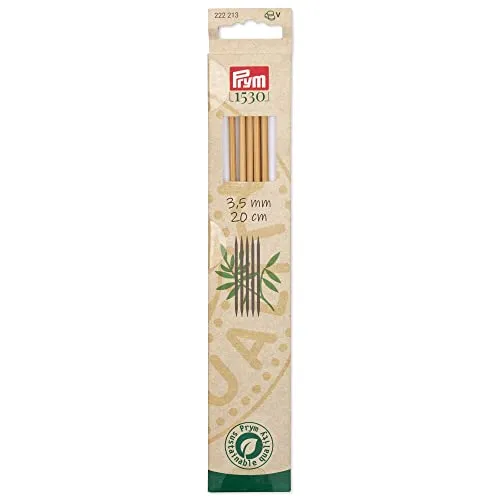 Prym 222213 Strumpfstricknadeln Prym 1530, 20 cm, 3,5 mm, Holzfarben