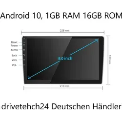 Zoll Android 10 Universal Autoradio 2 Din Stereo GPS 3D Navigation Bluetooth 9 Zoll - Modernes 2-Din Autoradio mit Android 10 für Navigation und Multimedia. Genießen Sie 3D-Navigation, Bluetooth-Konnektivität und eine benutzerfreundliche Oberfläche für ein optimales Fahrerlebnis.