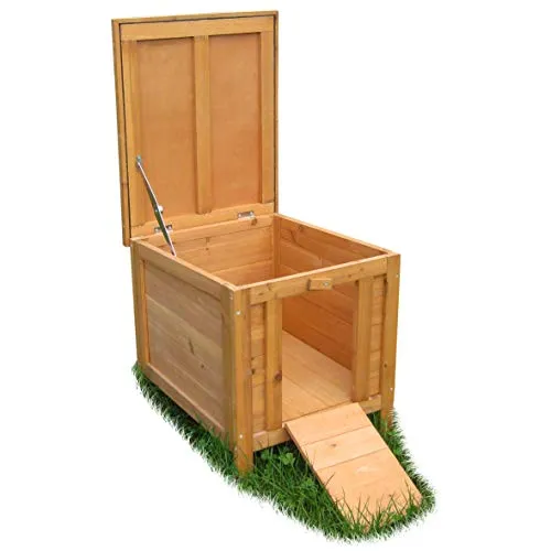 HABAU Kleintierhaus für Hasenstall & Freilauf - klappbarer Deckel - Katzenhöhlen & -häuser, idealer Rückzugsort für Kleintiere mit klappbarem Deckel für einfache Zugänglichkeit und Nutzung als Transportbox.