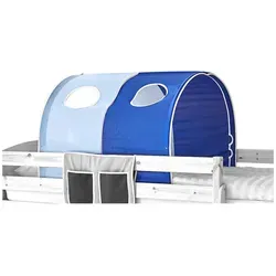 Mid.you Tunnelset Ticaa 809469 – Spieltunnel für Hochbetten - Zubehör für Kinderzimmer, gemütlicher Rückzugsort aus reiner Baumwolle in Hellblau und Dunkelblau, ideal zum Spielen und Entspannen mit zwei Fensteröffnungen.