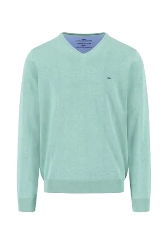 FYNCH-HATTON Herren Strickpullover XXL, grün (fern) - Klassischer Herren-Pullover aus 100% Baumwolle, atmungsaktiv und pflegeleicht. Ideal für casual Looks, mit Rundhalsausschnitt und langem Arm für hohen Tragekomfort.