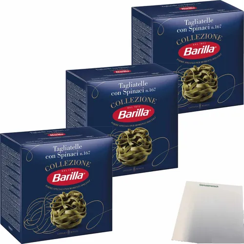 Barilla Nudeln, Tagliatelle con Spinaci Bolognesi 3er Pack 3x500g Packung + us