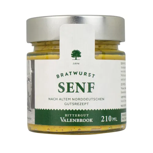 Valenbrook Bratwurst Senf - mittelscharfer Senf - pikant - 240g sehr würzig