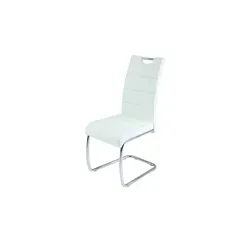 Kunstleder-Schwingstuhl Flavio - Moderner Schwingstuhl in elegantem Weiß, perfekt für stilvolle Wohnräume. Genießen Sie hohen Sitzkomfort und Qualität aus besten Materialien. Maße: B: 42 cm, H: 98 cm, T: 57 cm.