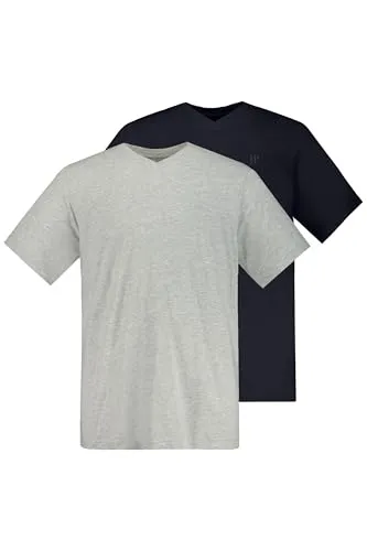 JP 1880 Herren T-Shirts L-8XL 2er-Pack - T-Shirts für Herren, Spezialschnitt bis 8 XL, bequeme JP1880-Passform, geprüft nach Ökotexstandard 100, ideal für Komfort und Stil.