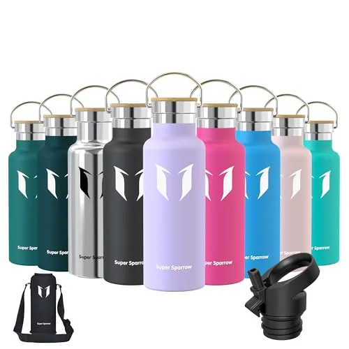 Super Sparrow Trinkflasche Edelstahl Wasserflasche in lila von Super Sparrow