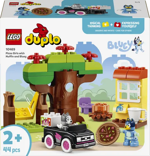 LEGO® DUPLO® 10469 - Pizza-Schwestern mit Muffin und Bluey - Vollständiges Set für kreatives Spielen, ideal für Kinder ab 2 Jahren. Enthält 44 Teile und fördert die Fantasie in der LEGO DUPLO® Welt.