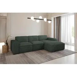 Kaiser Möbel Ecksofa Siena L-Form, Grün, Rechts - Ecksofa Siena in L-Form – stilvolles Design mit hochelastischem Schaumstoff für optimalen Komfort, ideal für moderne Wohnzimmer.