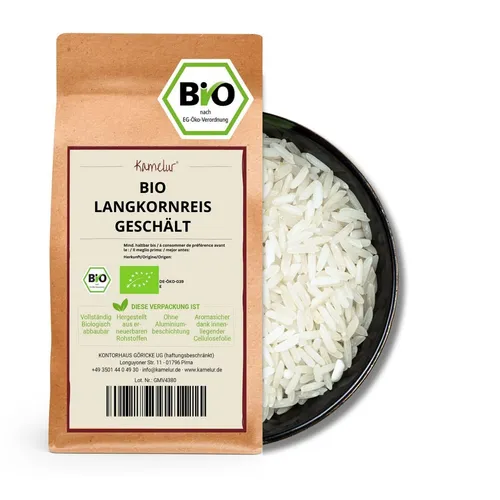 1kg Bio Langkornreis, geschält ohne Zusätze BIO 9,50 EUR/kg