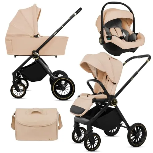 BabyLux® Kinderwagen 3in1 Set ROSSO in beige von Babylux