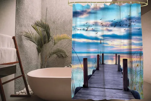 Sanilo Duschvorhang Sunset 180 x 200 cm in blau von Sanilo