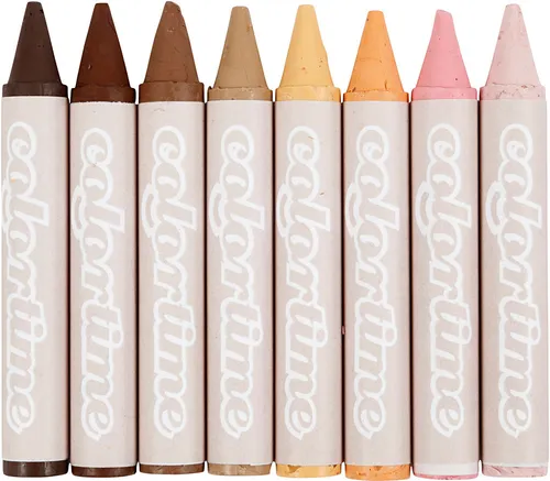 Wachsmalstifte Hautfarben L10cm Ø15mm 8Stk Wachsstift Wachsmaler Wachsmalkreide