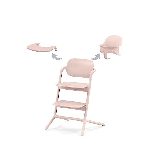 Cybex Hochstuhl Lemo 3-in-1-Hochstuhl-Set, Pearl Pink - Hochstuhl in elegantem Pearl Pink, vielseitig einsetzbar als Hochstuhl, Tischstuhl und Kinderstuhl – ideal für wachsende Familien.