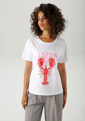 Aniston CASUAL T-Shirt mit Krebs und Schriftzügen bedruckt von Aniston