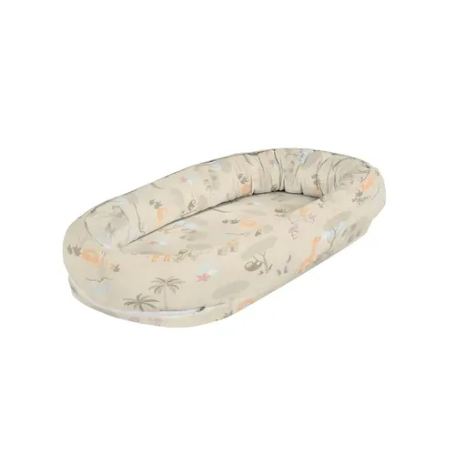 Alvi Schlummer Nestchen Jungle, Beige - Babynest aus hochwertiger Qualität, Öko-Tex Standard 100 zertifiziert, ideal für beruhigenden Schlaf Ihres Babys mit schönem Design in Beige.