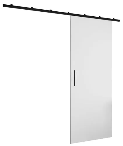 MEBLE KRYSPOL Zonda I Schiebetürset mit Schiene - Hängendes Innen-Schiebetürsystem - Torbeschläge - Hergestellt aus robustem Schichtholz - 204x80 cm - Weiß