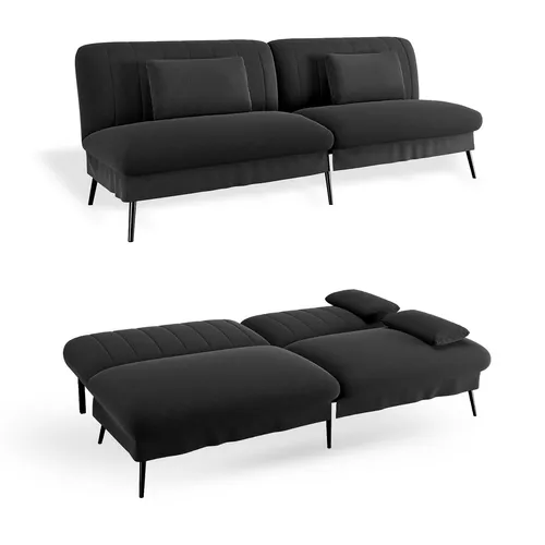 COMHOMA Klappbares Schlafsofa mit Schlaffunktion – Multifunktionale Couch in Schwarz